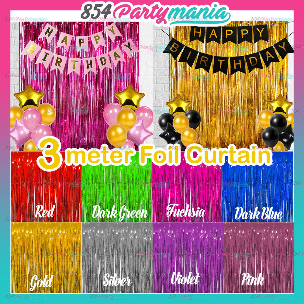 3METER FOIL CURTAIN SHINY