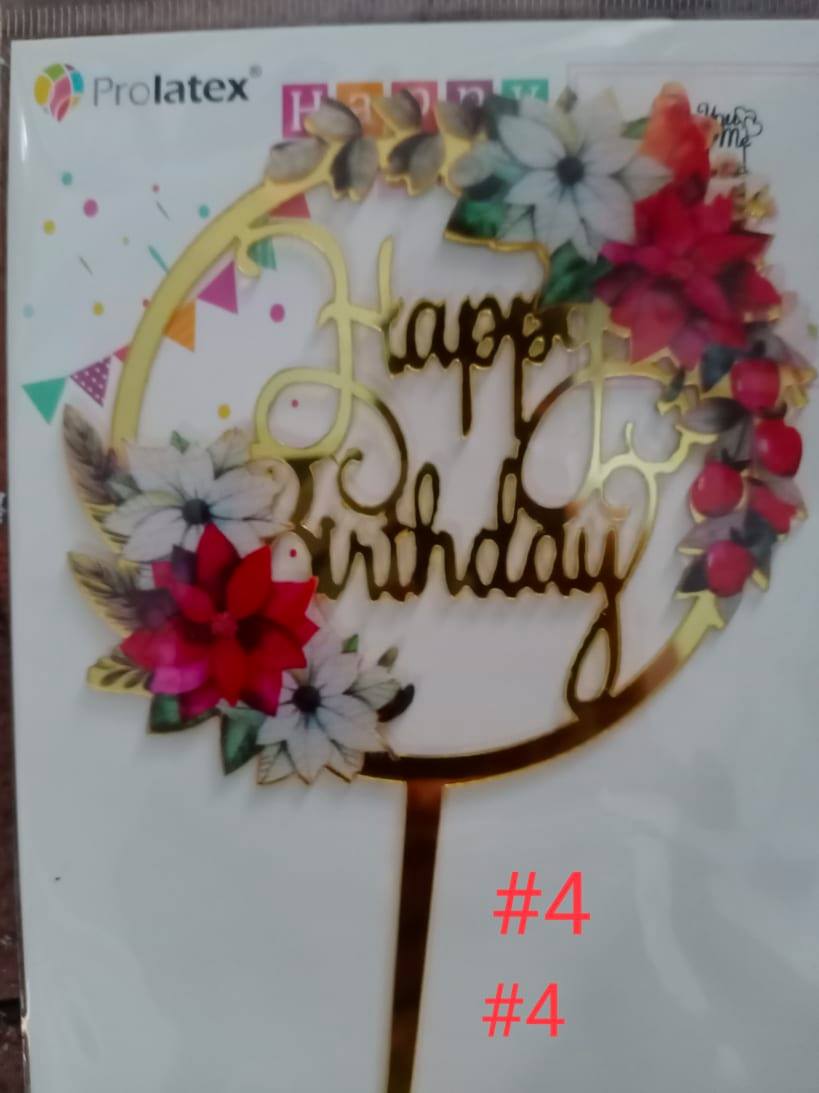 ACRYLIC CAKE TOPPER [PREMIUM QUALITY] (20pcs/pack)