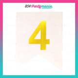 Letter and Number DIY Banner White