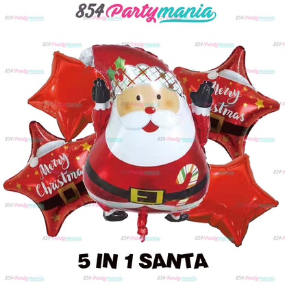 Christmas 5in1 Foil Balloon Set (sold by 10's) Seasonal