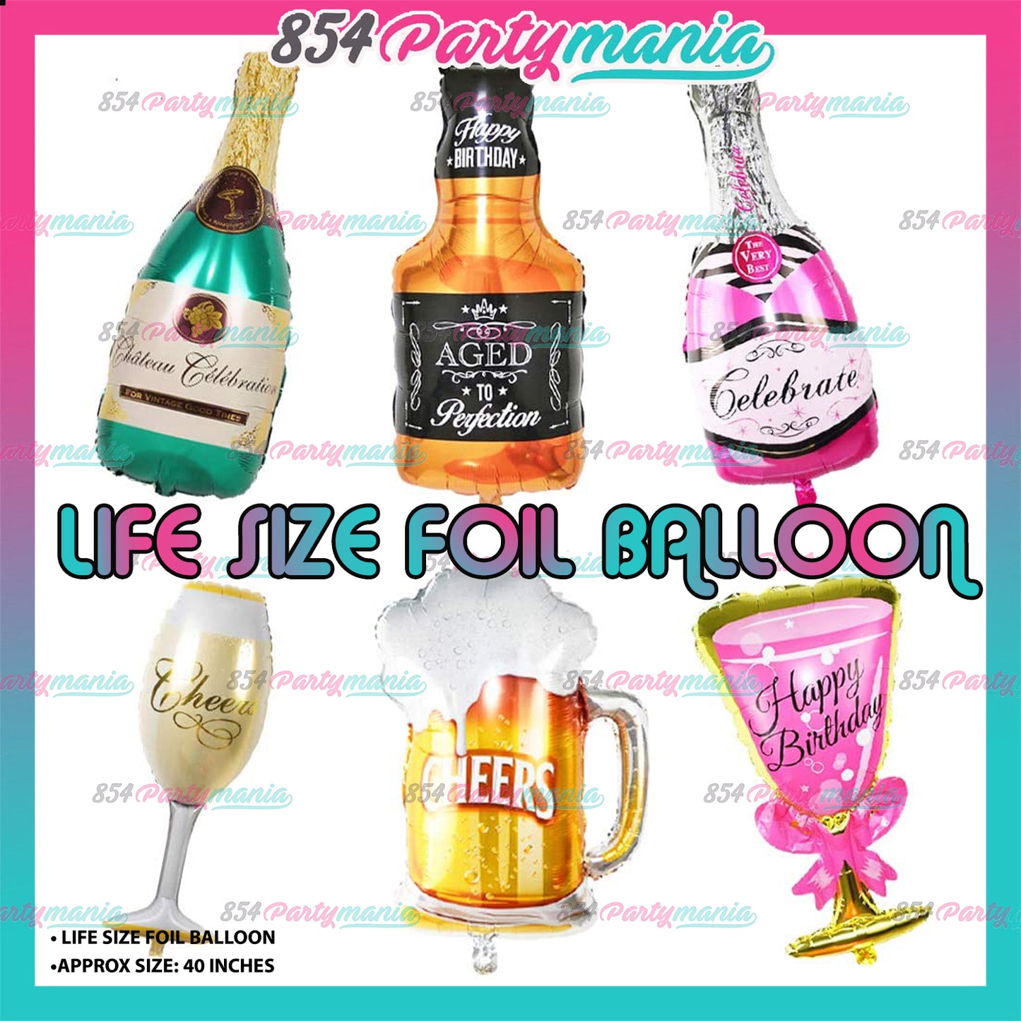 Life Size Whiskey Liquor Wine Champagne Beer Bottle Foil Balloons (sold by 10's)