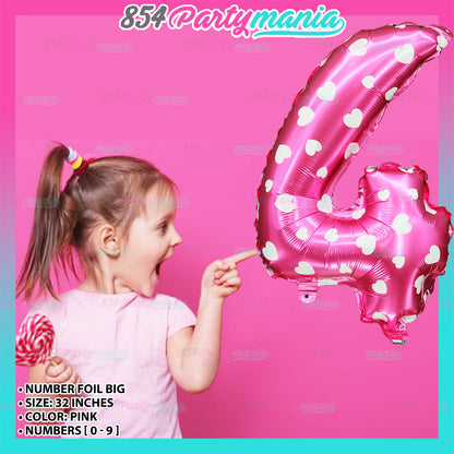 Letter and Number Foil Balloon Pink (sold by 10's) Prolatex Brand