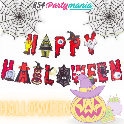 HAPPY HALLOWEEN BANNER AND BANDERITAS