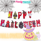 HAPPY HALLOWEEN BANNER AND FOIL BALLOONS