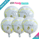 Foil Balloons 18" HAPPY ANNIVERSARY WHITE (sold by 50's)