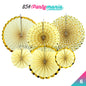 Paper Rosette Set Gold Edge (10pcs min)