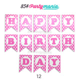 HAPPY BIRTHDAY BANNER Dotted (sold by 12's)