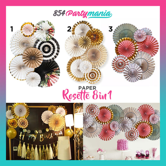 Paper Rosette Set 8in1 (10pck min)