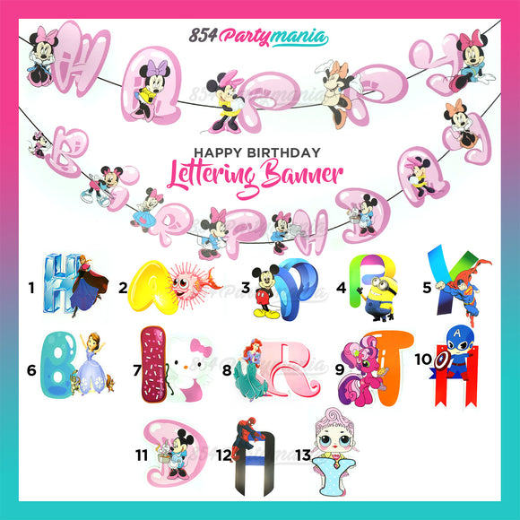 Happy Birthday Letter Banner Disney Character (sold by 12's)