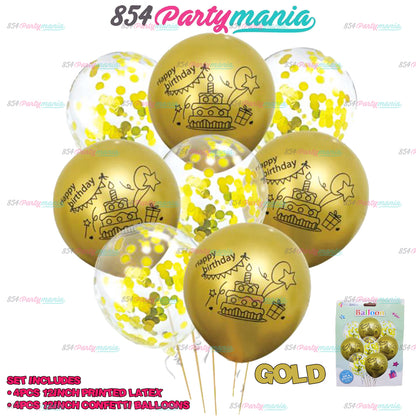 8 IN 1 HB CAKE PRINTED BALLOON SET (sold by 10's)