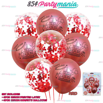 8 IN 1 HB CAKE PRINTED BALLOON SET (sold by 10's)