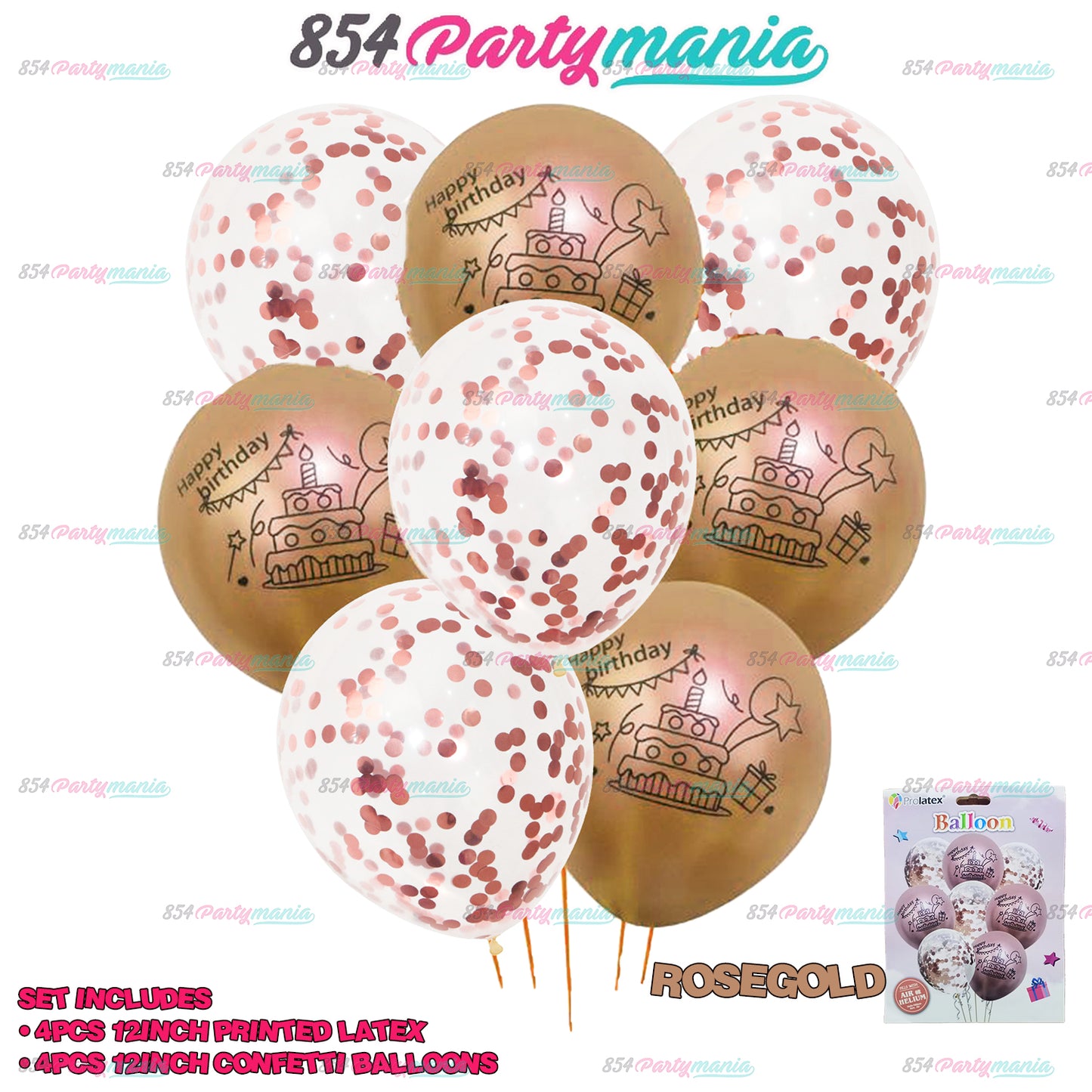 8 IN 1 HB CAKE PRINTED BALLOON SET (sold by 10's)