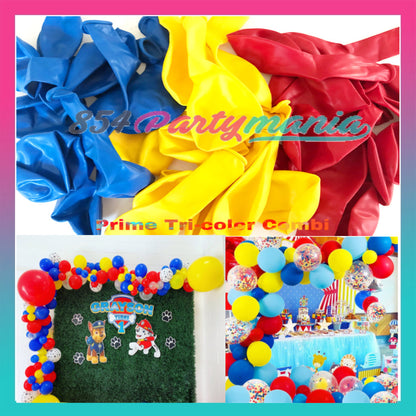 Tri Color Prolatex Balloons 30pcs 3in1 Balloon Set (sold by 5pck)