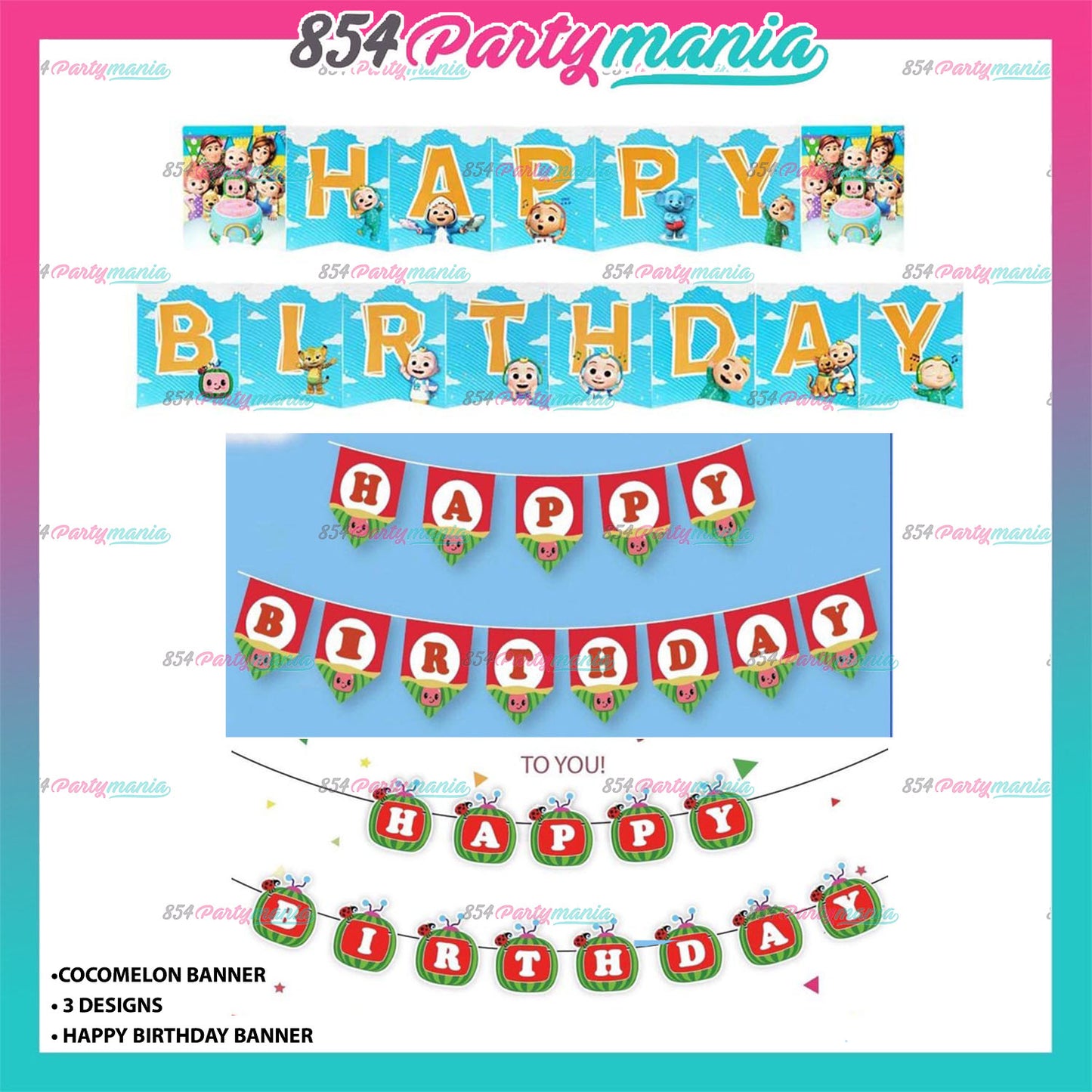 Cocomelon Banner happy birthday (sold by 12's)