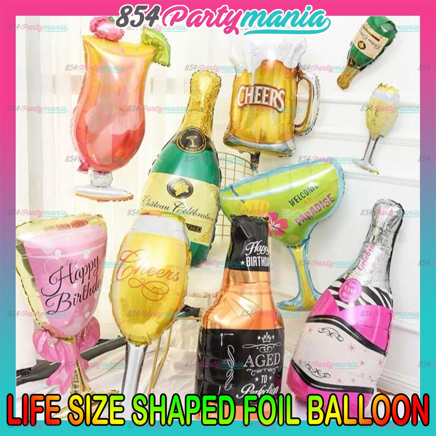 Life Size Whiskey Liquor Wine Champagne Beer Bottle Foil Balloons (sold by 10's)