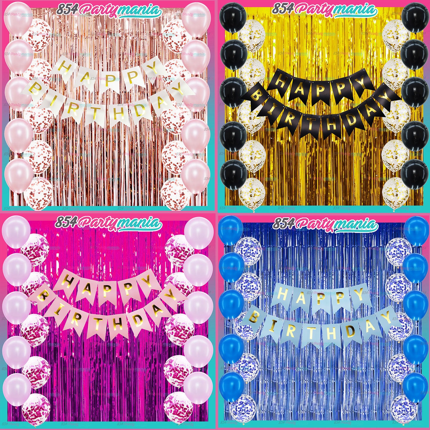 COMPLETE BIRTHDAY BUNDLE SET WITH FOIL CURTAIN (sold by 10's)