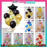 9in1 Balloon Set Star with Confetti (sold by 10's)