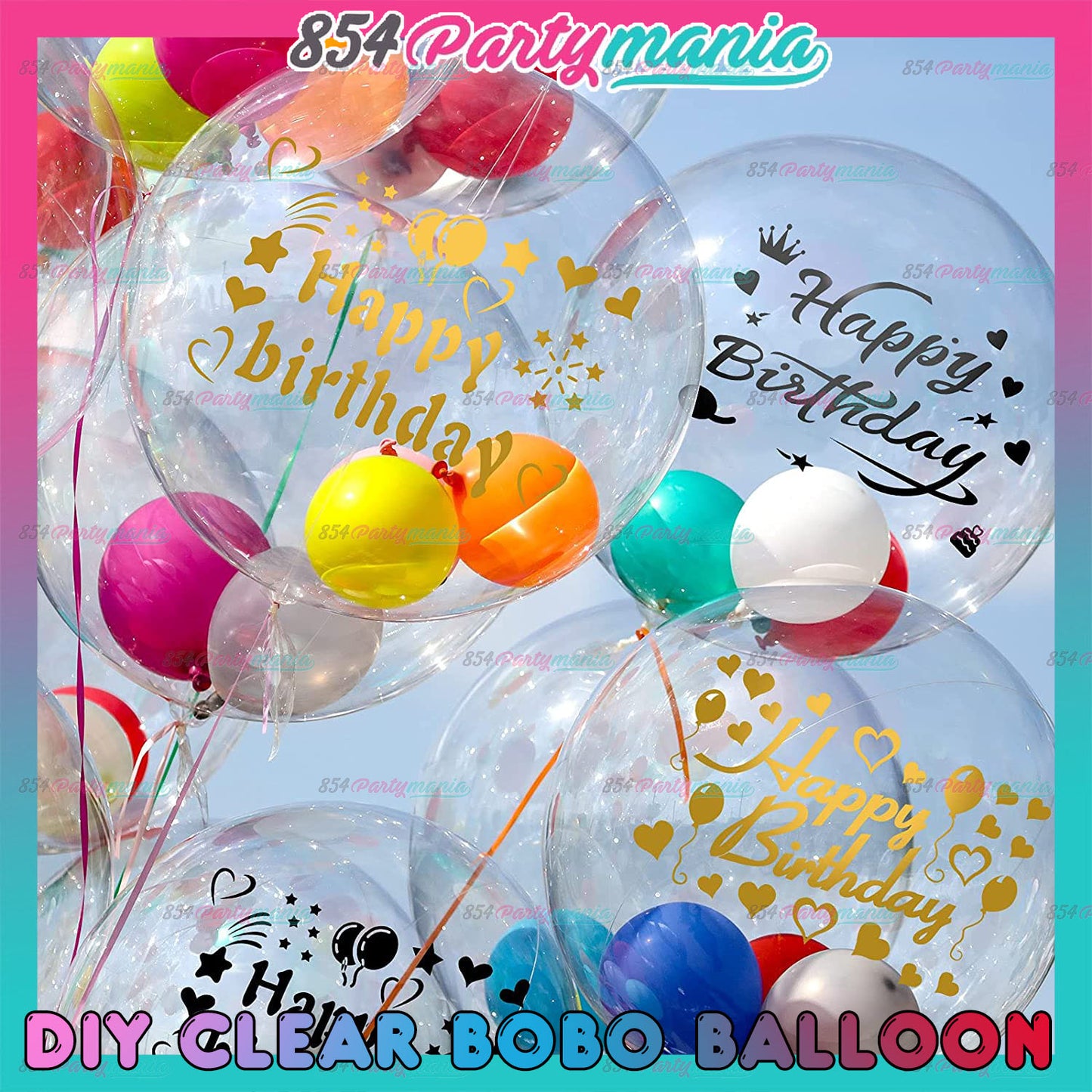 Clear Transparent Bobo Balloons and DIY Stickers