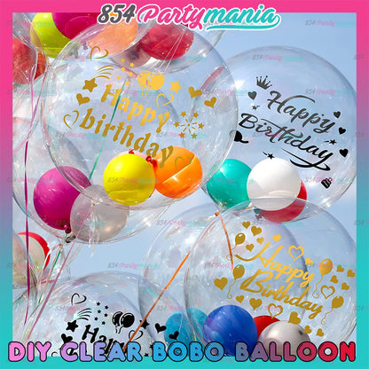 Clear Transparent Bobo Balloons and DIY Stickers