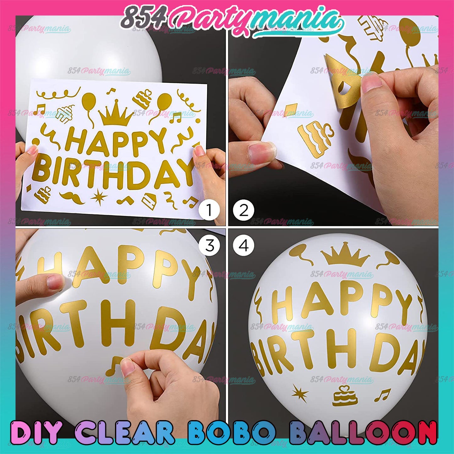 Clear Transparent Bobo Balloons and DIY Stickers