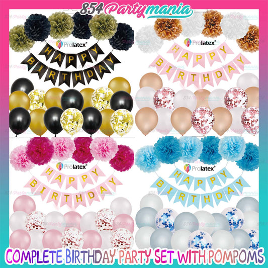 POMPOM COMPLETE BIRTHDAY PARTY SET