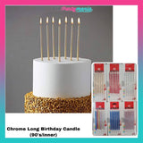 Long Chrome Birthday Candle (90's/inner)