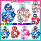 9 IN 1 CHARACTERS BALLOON SET (sold by 10's)