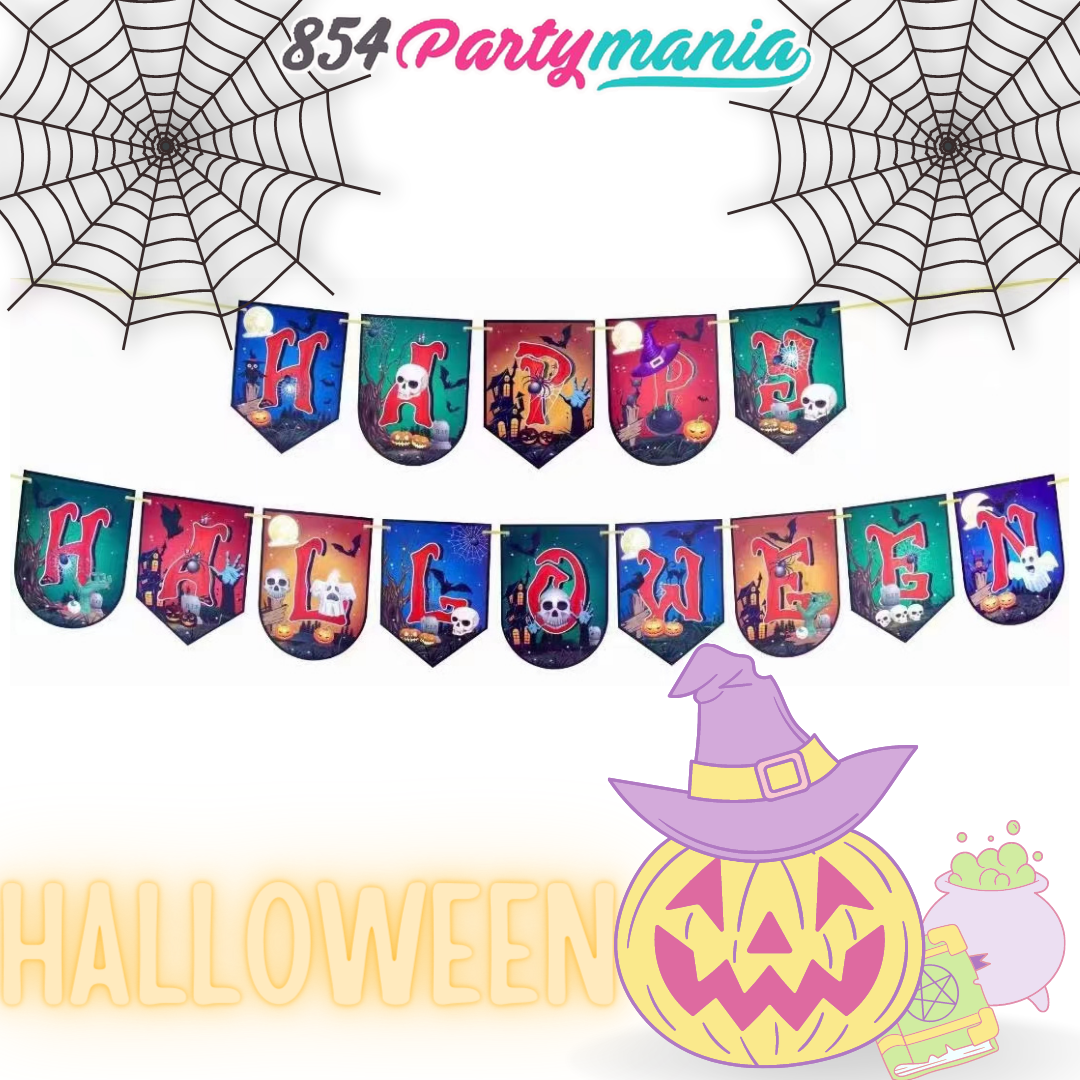 HAPPY HALLOWEEN BANNER AND BANDERITAS