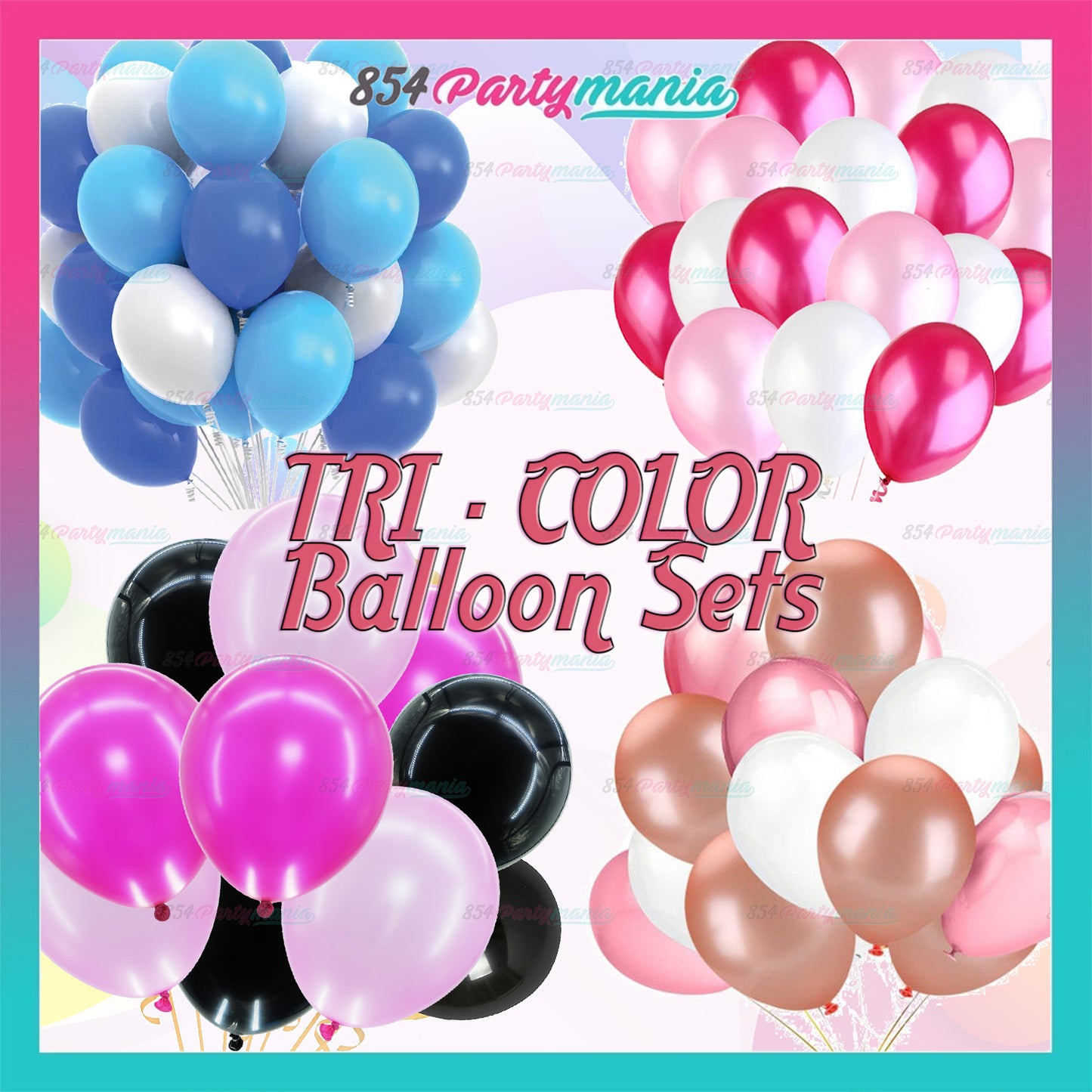 Tri Color Prolatex Balloons 30pcs 3in1 Balloon Set (sold by 5pck)