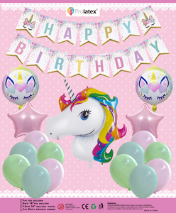 UNICORN BIRTHDAY COMPLETE PARTY SET (sold by 10's)