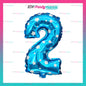 Letter and Number Foil Blue (sold by 10's) BRAND: PROLATEX BALLOONS