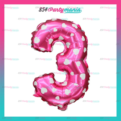 Letter and Number Foil Balloon Pink (sold by 10's) Prolatex Brand