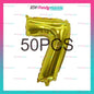 LETTER AND NUMBER FOIL GOLD (packed by 50's)