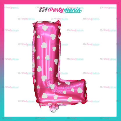 Letter and Number Foil Balloon Pink (sold by 10's) Prolatex Brand