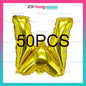 LETTER AND NUMBER FOIL GOLD (packed by 50's)