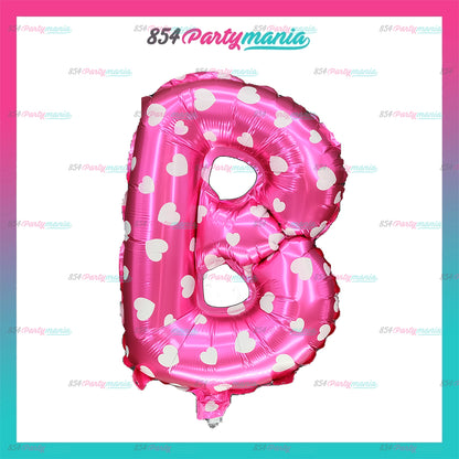 Letter and Number Foil Balloon Pink (sold by 10's) Prolatex Brand