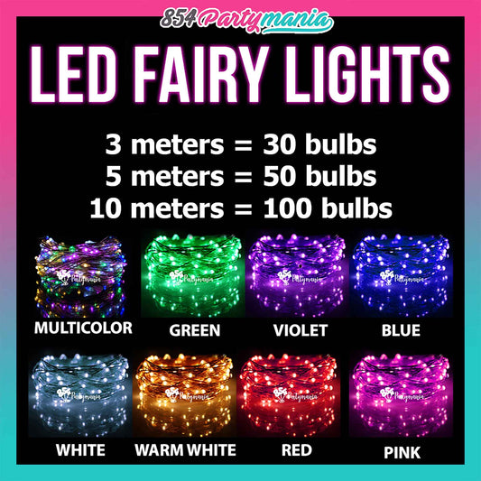 LED Fairy Light (sold by10's) 3M, 5M, 10M