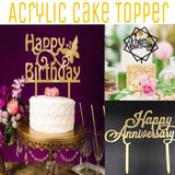 ACRYLIC CAKE TOPPER [PREMIUM QUALITY] (20pcs/pack)