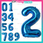 32 inch Big Number Foil Blue  (sold by 10's)