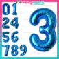 32 inch Big Number Foil Blue  (sold by 10's)