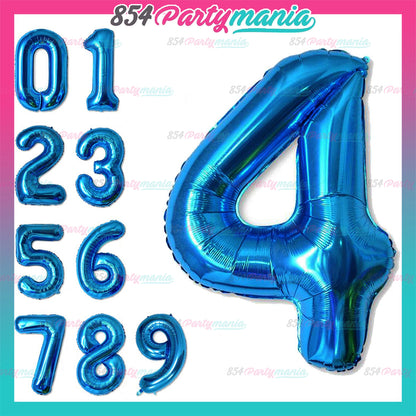 32 inch Big Number Foil Blue  (sold by 10's)