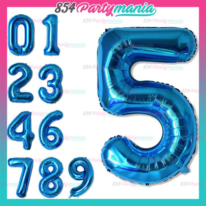 32 inch Big Number Foil Blue  (sold by 10's)