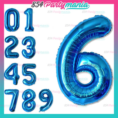 32 inch Big Number Foil Blue  (sold by 10's)