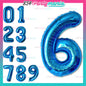 32 inch Big Number Foil Blue  (sold by 10's)