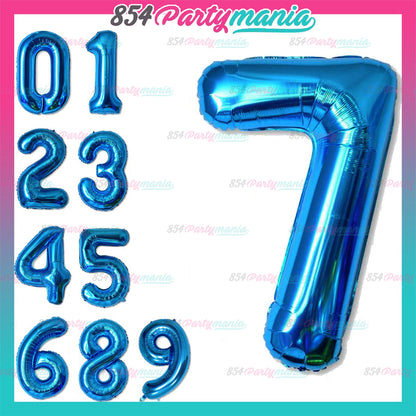 32 inch Big Number Foil Blue  (sold by 10's)