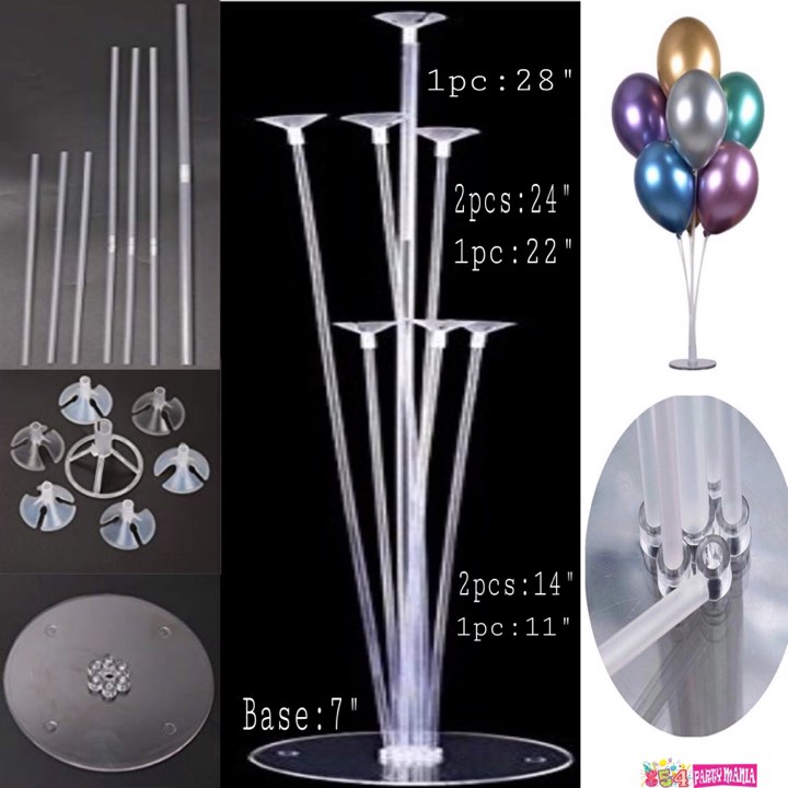 Acrylic 7 in 1 Sticks Table Balloon Stand Set (5 sets min) – 854Partymania