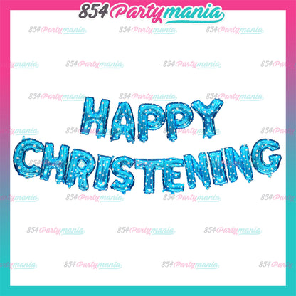 Happy Christening Letter Foil (sold by 10's)