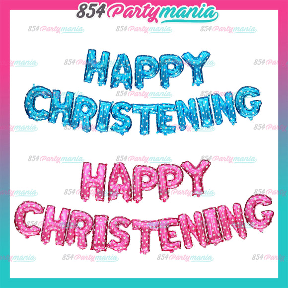 Happy Christening Letter Foil (sold by 10's)