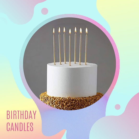 Long Chrome Birthday Candle (90's/inner)