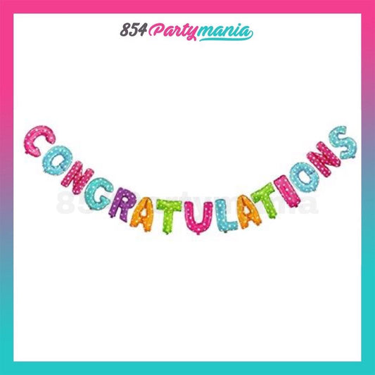 Congratulations Letter Foil Balloon (sold by 10's)